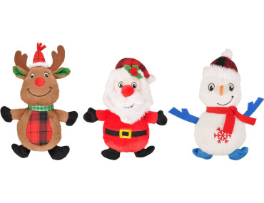 PELUCHE BONHOMME DE NEIGE/RENNE/PERE NOEL