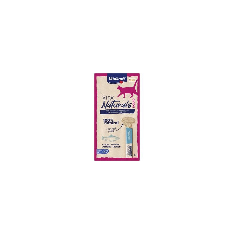 LIQUID SNACK VITANATURALS SAUMON POUR CHAT 5X15GR LIQUID SNACK VITANATURALS SAUMON POUR CHAT 5X15GR
