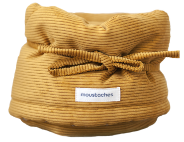 TAPIS DE VOYAGE MOUSTACHES VELOURS MOUTARDE