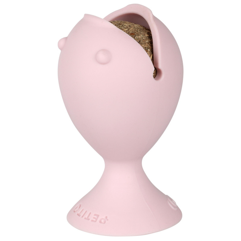 JOUET PUFFI AVEC BALLE CATNIP ROSE JOUET PUFFI AVEC BALLE CATNIP ROSE