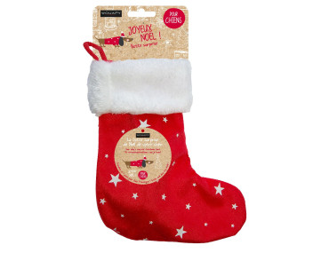 BOTTE DE NOËL CHIEN FRIANDISE+JOUET