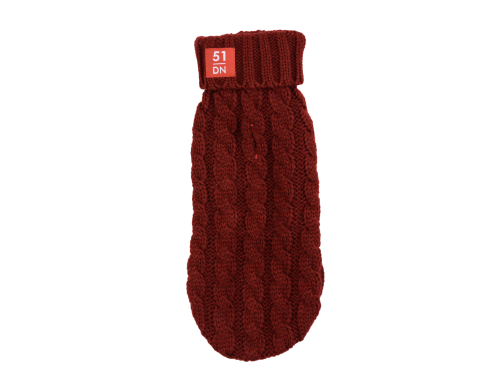Pull en maille rouge pour chien