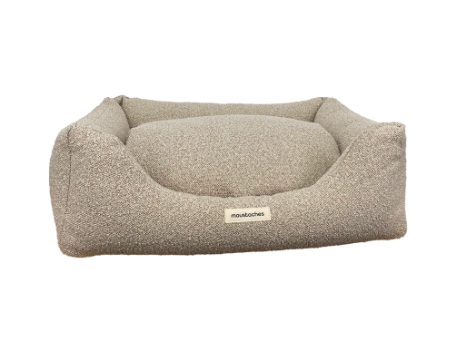 panier moustaches design beige réversible