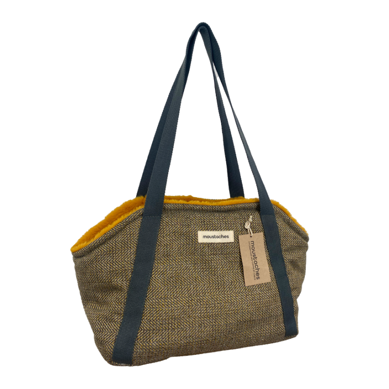 Sac Transport MOUSTACHES Chevron Jaune PETIT