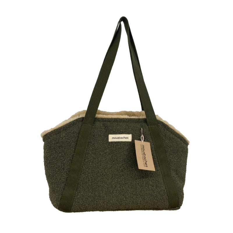Sac Transport MOUSTACHES Bouclettes Kaki PETIT Sac Transport MOUSTACHES Bouclettes Kaki PETIT