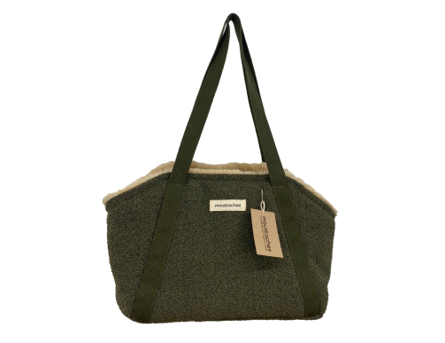 sac transport chien kaki