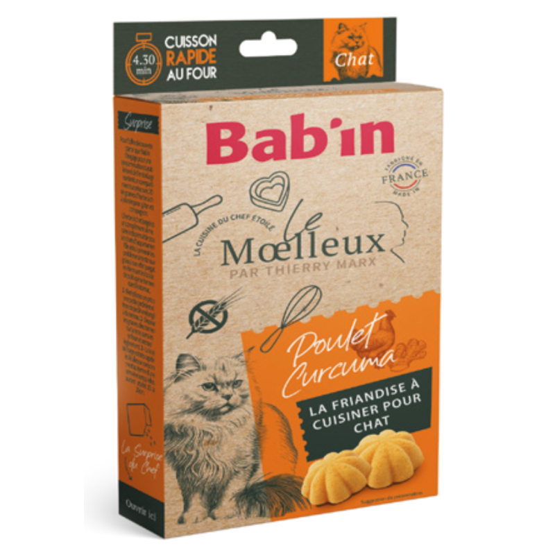BABIN MOELLEUX CHAT POULET-CURCUMA 150GR BABIN MOELLEUX CHAT POULET-CURCUMA 150GR