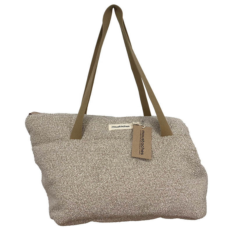 Sac Transport Moustaches Bouclette Beige GRAND