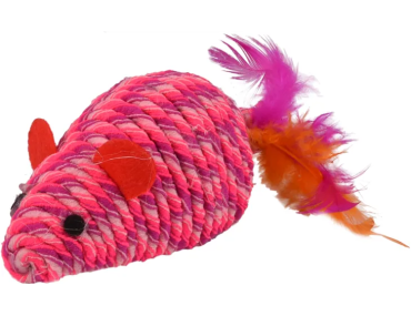 JOUET CHAT BIBI SOURIS FUCSHIA 21CM