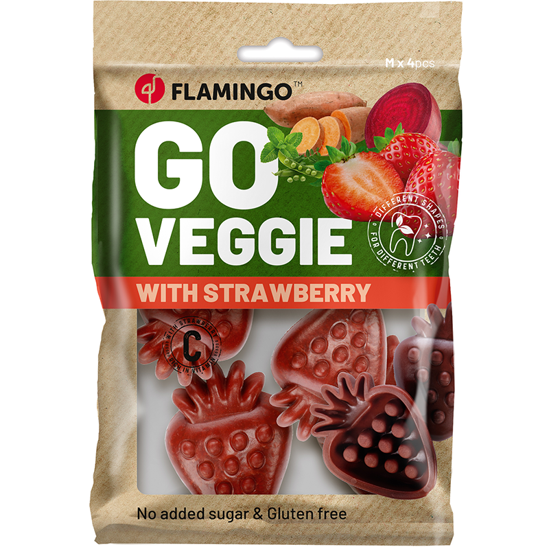 FRIANDISES VEGGIE FRAISE 4PIECES 120GR FRIANDISES VEGGIE FRAISE 4PIECES 120GR