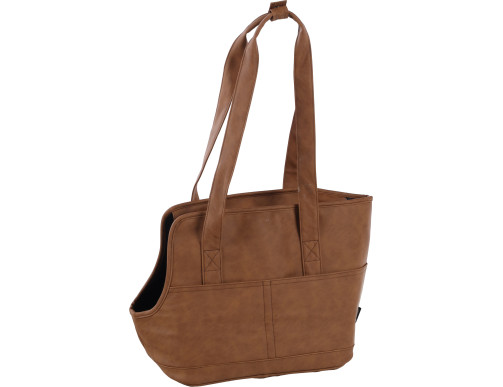 SAC TRANSPORT PEACHES BRUN 48X25X33CM
