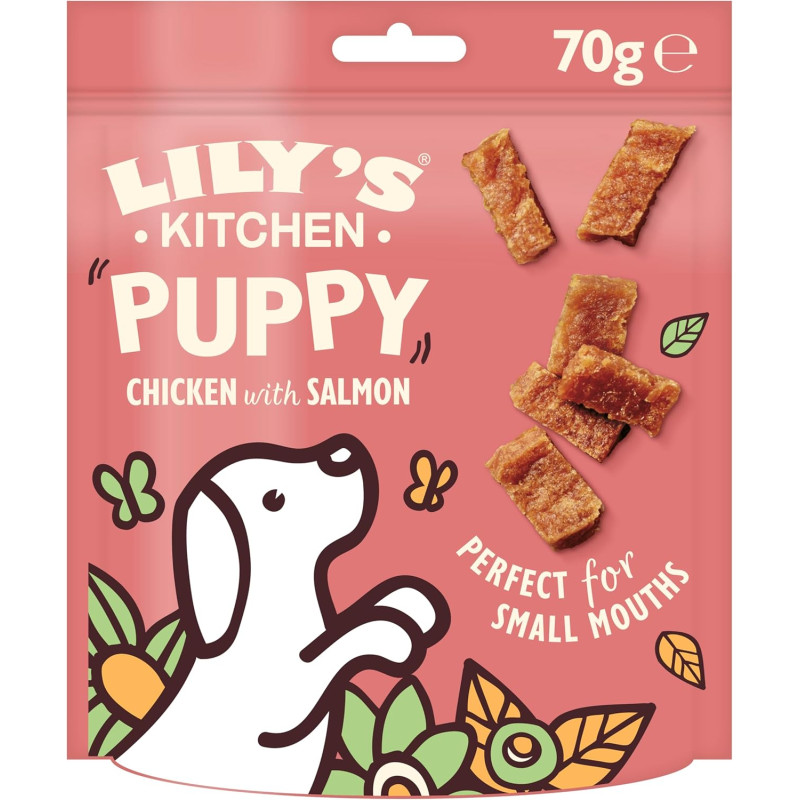 LILYS MINI BOUCHEES CHIOT POULET/SAUMON 70GR LILYS MINI BOUCHEES CHIOT POULET/SAUMON 70GR