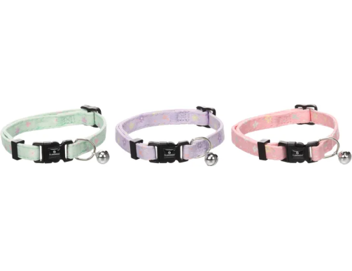 colliers pour chat pastel rose vert violet fleurs