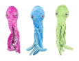 jouet doudou peluche pour chien pieuvre poulpe rose vert bleu