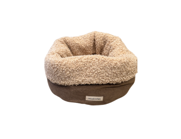 BASKET MOUSTACHES VELOURS COT. BRUN 40CM