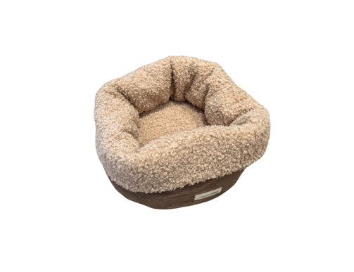 BASKET MOUSTACHES VELOURS COT. BRUN 40CM