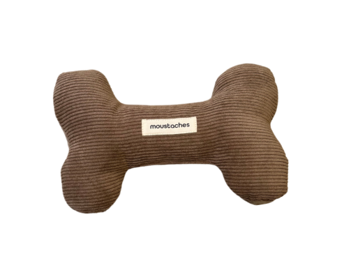 JOUET OS MOUSTACHES VELOURS COT. BRUN