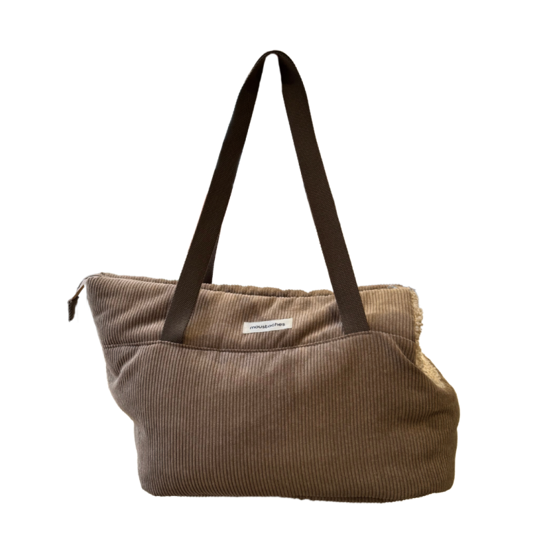 SAC TRANSP MOUSTACHES VELOURS COT. BRUN GM SAC TRANSP MOUSTACHES VELOURS COT. BRUN GM