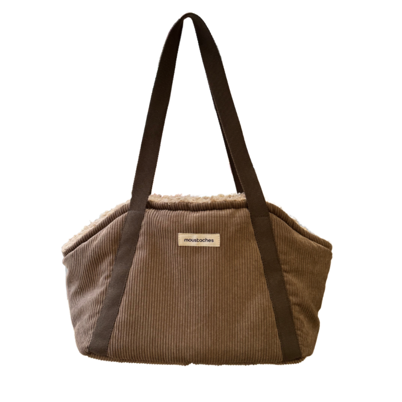 SAC TRANSP MOUSTACHES VELOURS COT. BRUN PM SAC TRANSP MOUSTACHES VELOURS COT. BRUN PM