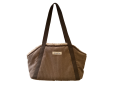SAC TRANSP MOUSTACHES VELOURS COT. BRUN PM
