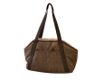 SAC TRANSP MOUSTACHES VELOURS COT. BRUN PM