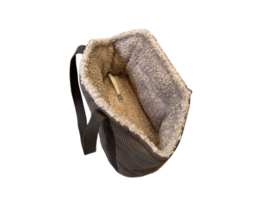 SAC TRANSP MOUSTACHES VELOURS COT. BRUN PM SAC TRANSP MOUSTACHES VELOURS COT. BRUN PM