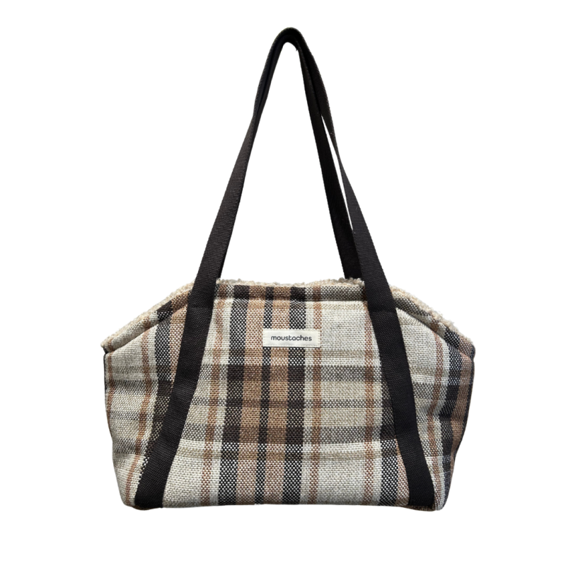 SAC TRANSPORT MOUSTACHES TARTAN BEIGE PM SAC TRANSPORT MOUSTACHES TARTAN BEIGE PM
