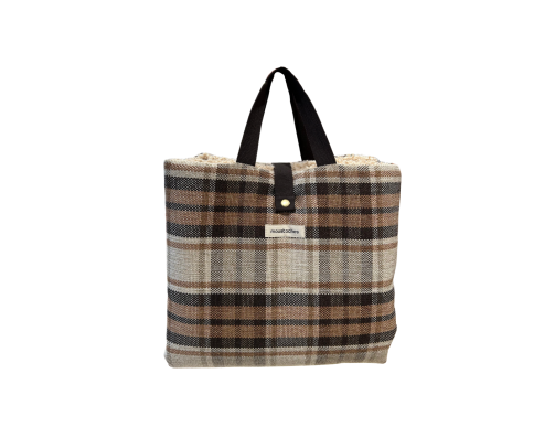TRAVEL MATE MOUSTACHES TARTAN BEIGE 120X80CM