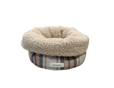 BASKET MOUSTACHES TARTAN BEIGE 40CM
