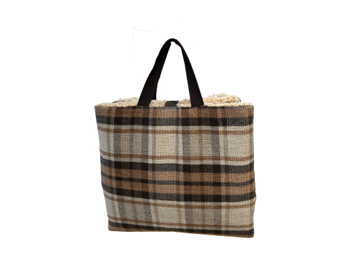 TRAVEL MATE MOUSTACHES TARTAN BEIGE 120X80CM