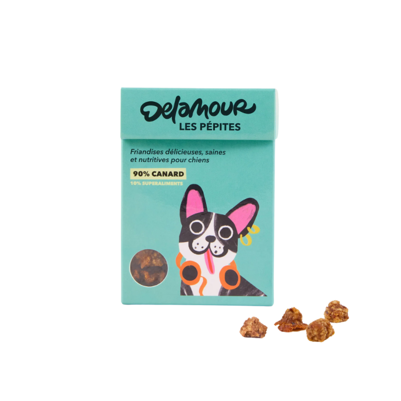 PEPITES DELAMOUR CANARD-ABRICOT-ALGUES 75GR PEPITES DELAMOUR CANARD-ABRICOT-ALGUES 75GR