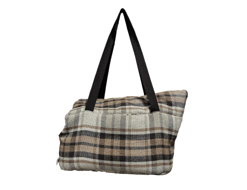 SAC TRANSPORT MOUSTACHES TARTAN BEIGE GM