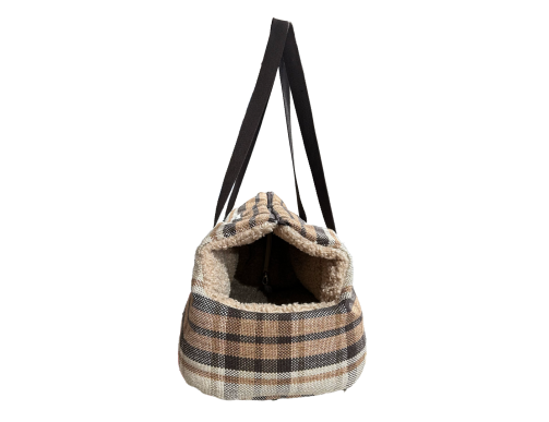 SAC TRANSPORT MOUSTACHES TARTAN BEIGE GM SAC TRANSPORT MOUSTACHES TARTAN BEIGE GM