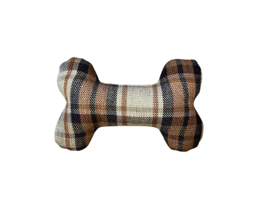 JOUET OS MOUSTACHES TARTAN BEIGE PM