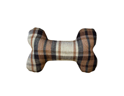 JOUET OS MOUSTACHES TARTAN BEIGE PM