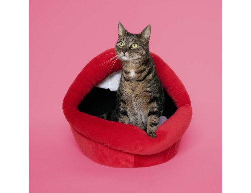 MAISON DE CHAT MEOW BOUCHE ROUGE