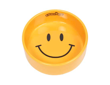 gamelle jaune smiley chien chat