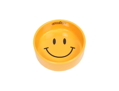gamelle jaune smiley chien chat