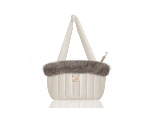 sac de transport pour chien chaud doudoune taupe