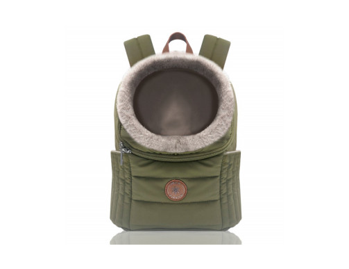 sac a dos pour chien transport kaki