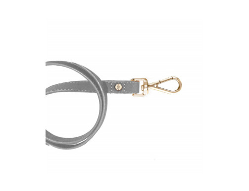 laisse pour chien effet cuir gris
