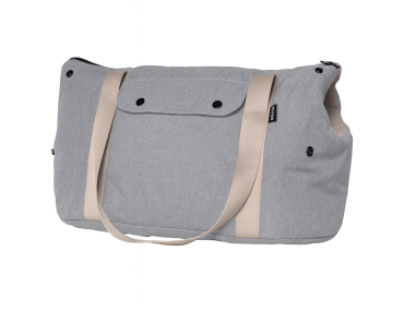 sac de transport chien gris à poche