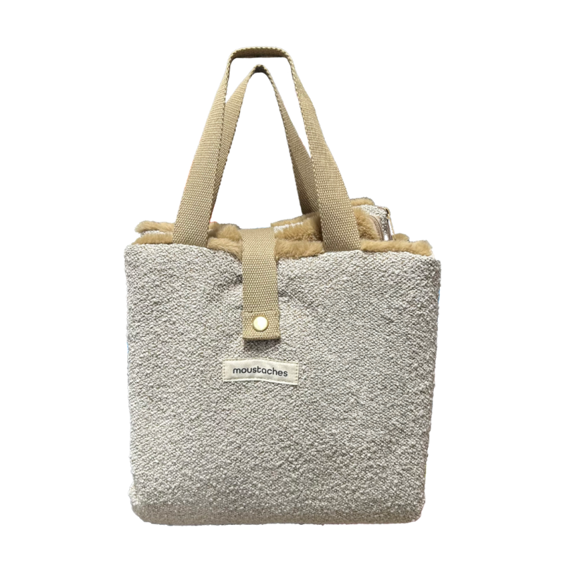 TRAVEL MATE MOUSTACHES BOUCLETTE BEIGE 120X80CM