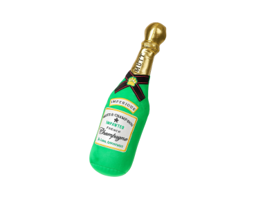 bouteille de champagne chien jouet noël
