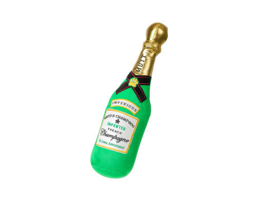 bouteille de champagne chien jouet noël