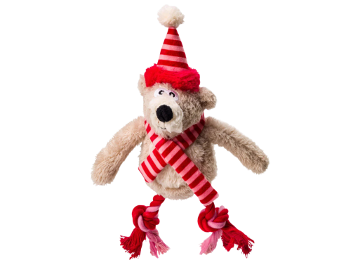 peluche ours polaire jouet noël chien