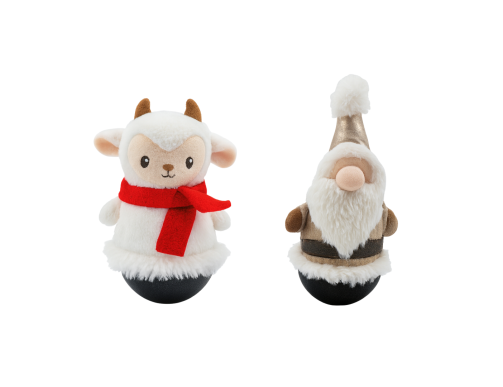 JOUET CHAT TUMBLER GNOME-MOUTON 8/10CM -NOEL