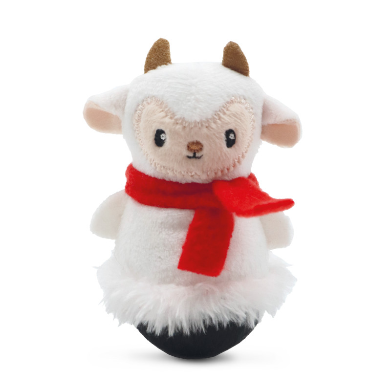 JOUET CHAT TUMBLER GNOME-MOUTON 8/10CM -NOEL