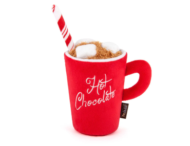 chocolat chaud jouet peluche pour chien Noël
