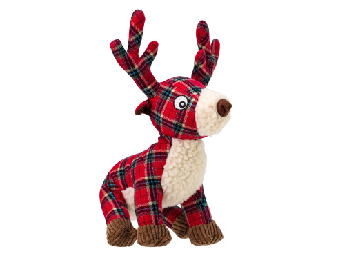 jouet de noël rennes tweed rouge chien